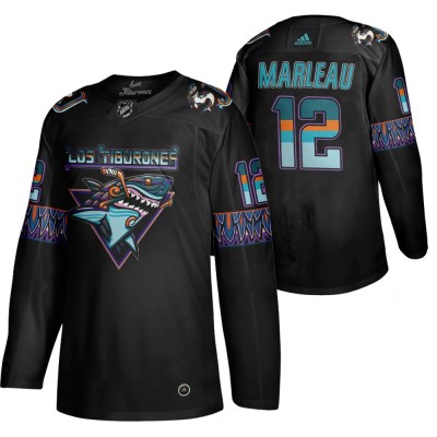 San Jose San Jose Sharks #12 Patrick Marleau Men's Adidas 2020 Los Tiburones Limited NHL Jersey Black